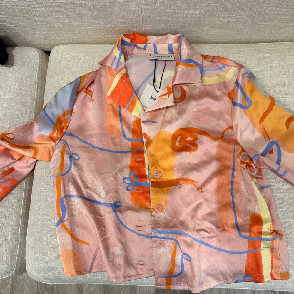 Finders keepers colorful collage shirt